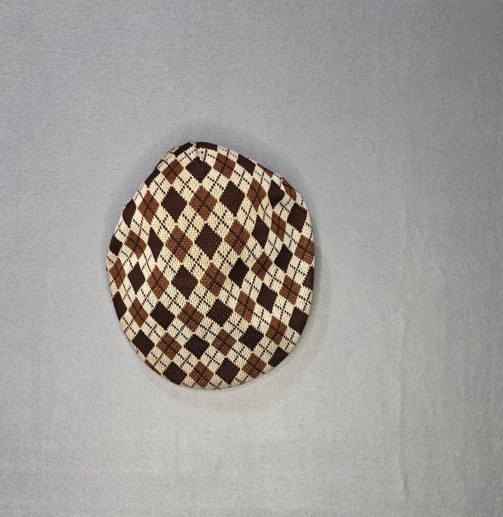 Sima International Old Money Aesthetic Small Brown Argyle Pattern Flat Cap